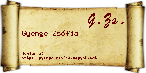 Gyenge Zsófia névjegykártya