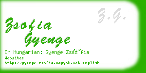 zsofia gyenge business card